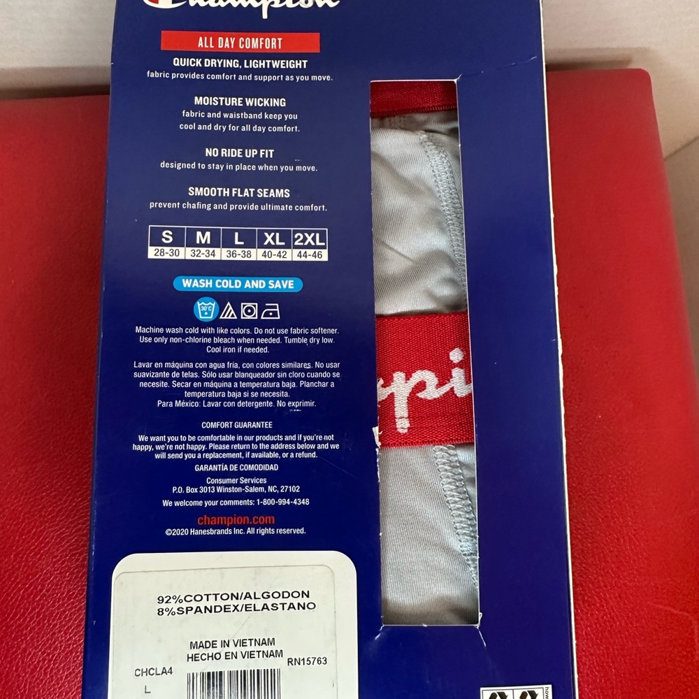 Champion Men's Gray and Black Boxer Briefs size Large Damaged box, NEW - Picture 4 of 6